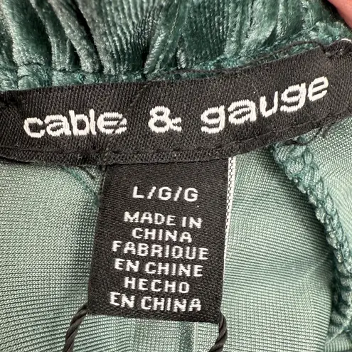 Cable & Gauge NWT Velour Long Sleeve Mock Neck Blouse Top Green Size Large