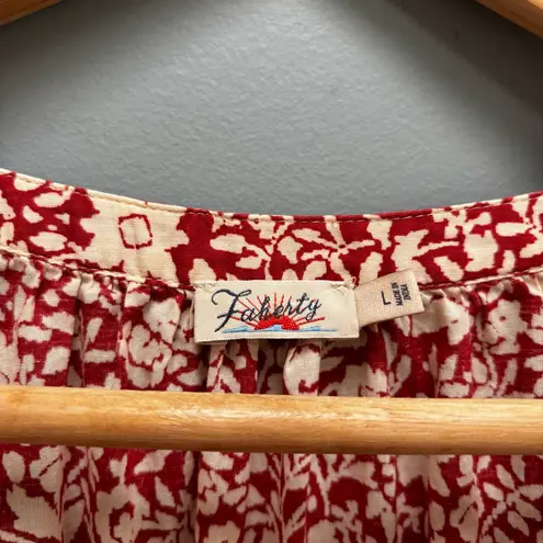 Faherty Carmel Dress Spice Red Sunrise Floral L