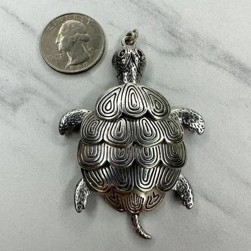 Silver Tone Turtle Pendant