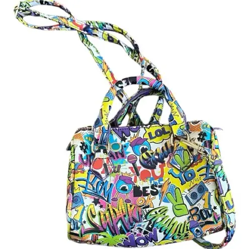 Vibrant Multicolor Graffiti Mini Bag Red
