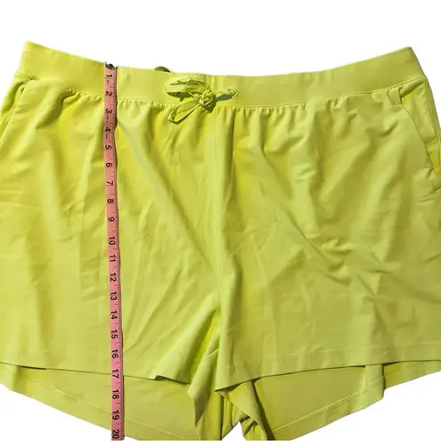 Old Navy  Womens 3x High Waist Powersoft Loose Short Yellow Green 3” plus size