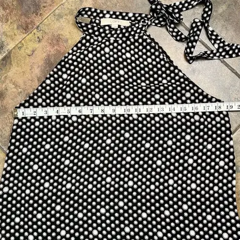 Loft  Floral High Tie Neck Sleeveless Halter Blouse Medium