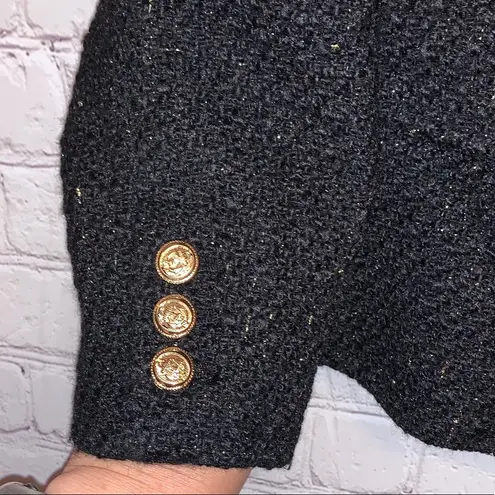 Maison Jules Wool Blend Textured Black Jacket