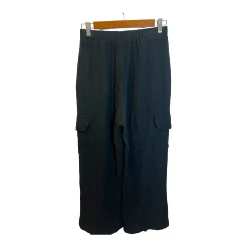 Eye Of The Needle Boutique Black Cargo Pants Medium 100% Cotton Made In Italy