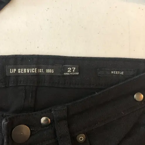 Lip service Womens Black Studded Needle Skinny Jeans Goth Punk Size 27