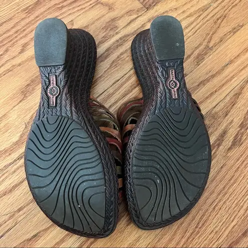 Earth Spirit Birch Leather Boho Colorful Sandals Size 9.5