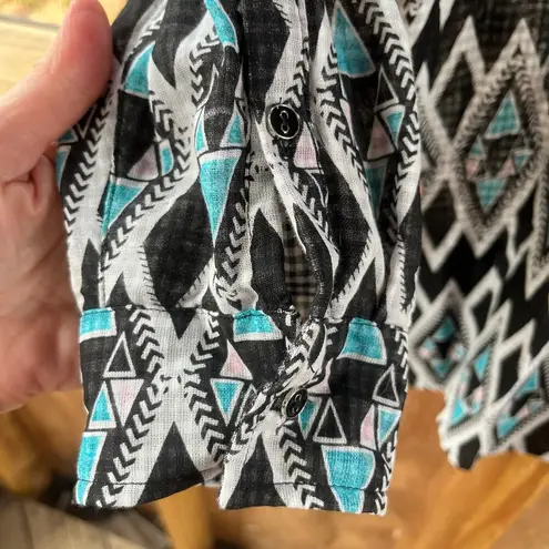 Westbound Woman Black Printed Western Style Shirt Size 3X. NEW