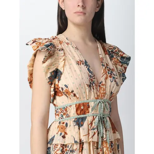 Ulla Johnson Marni Ruffled Mini Dress Peach Floral Size 14 NEW