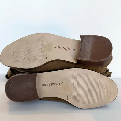 Sole Society Calanth Suede Leather Slouchy Heeled Boots