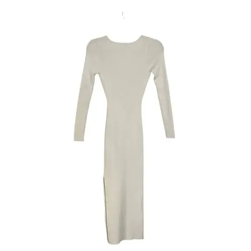 Lilly's Kloset Cream Ribbed Knit Bodycon Midi Dress NWT Size Medium