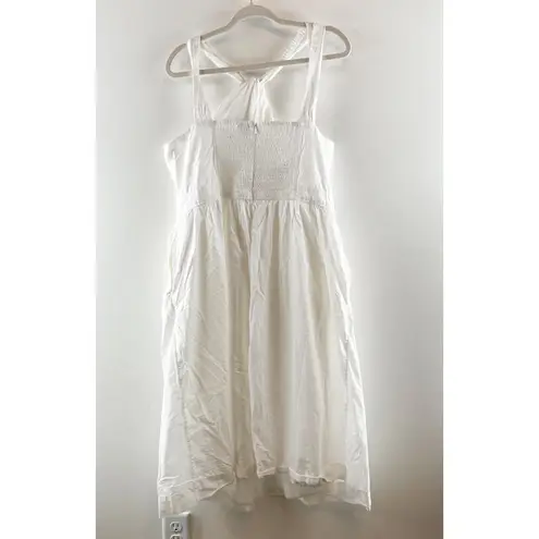 Free Assembly Cotton Sleeveless Halter Neck Fit & Flare Midi Dress White XL