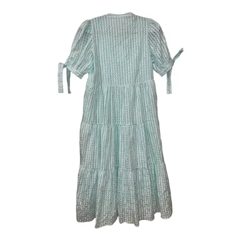 English Factory GINGHAM TIERED MIDI DRESS Medium NWT Mint color short sleeve
