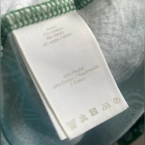 Boden USA BODEN Louisa Top Womens 6 Green Bell Sleeve Floral Jersey Paisley Modal Coastal