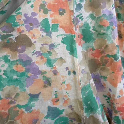 Classic Directions watercolor floral midi skirt size 36 White