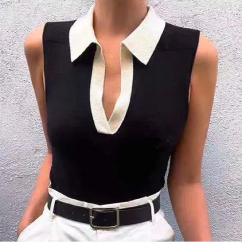 Commense Contrast Trim Collar V