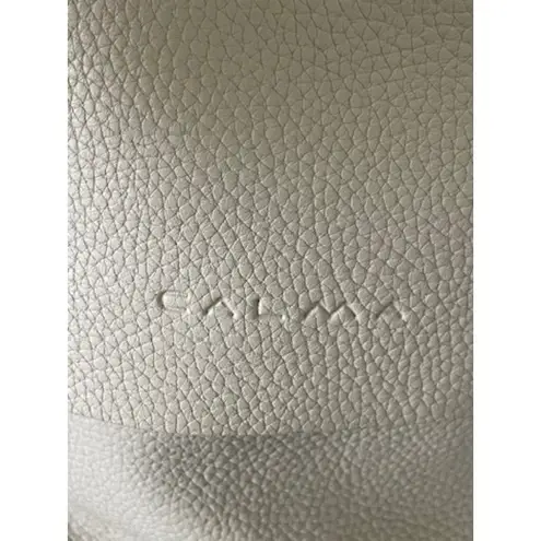 CALMA 1600 Leather Pebbled White Crossbody Bag – Minimalist Soft Leather