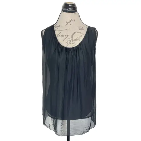 Pinto Ranch Womens Blouse Sz Medium Silk Feminine Romantic Flirty Boho Bohemian Black