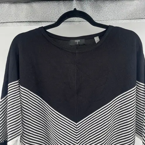 Tahari Black White Chevron Dolman Sweater Top Rayon Blend NWT Medium
