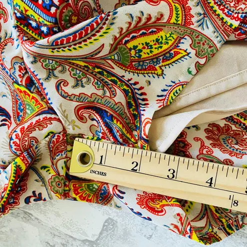 Ark & Co. Multicolor Printed Lined Long Sleeve Open Back Cross Neck Romper Sz M