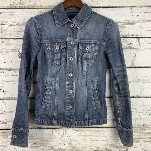Tommy Hilfiger  Women's Darkwash Denim Jean Jacket‎ Collared Button Up [Size XS] - Image 1