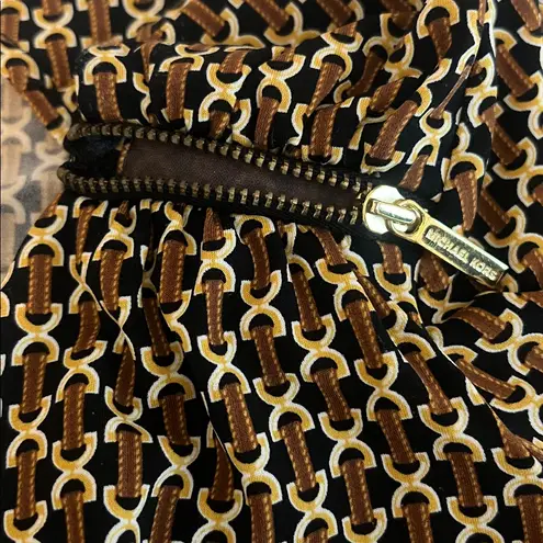 Michael Kors Chain Print Faux Wrap Blouse Tan/Brown Size Large Brown