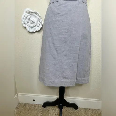 J.Crew NTM: Lightweight Textured Light Gray Pencil Skirt Size 12