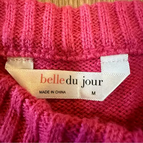 belle du jour Crewneck Christmas Sweater Tipsy Elves Pink Women's Size Medium