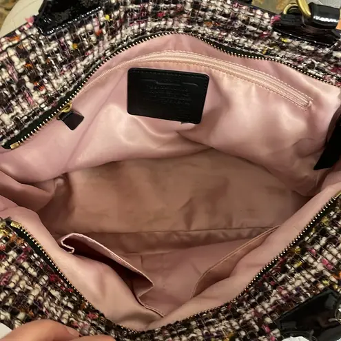 Vintage Coach Tweed Handbag Black