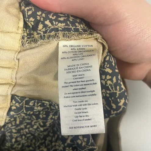 Faherty Marin High Waist Wide Leg Cotton linen Canvas Pants Size 4 Tan