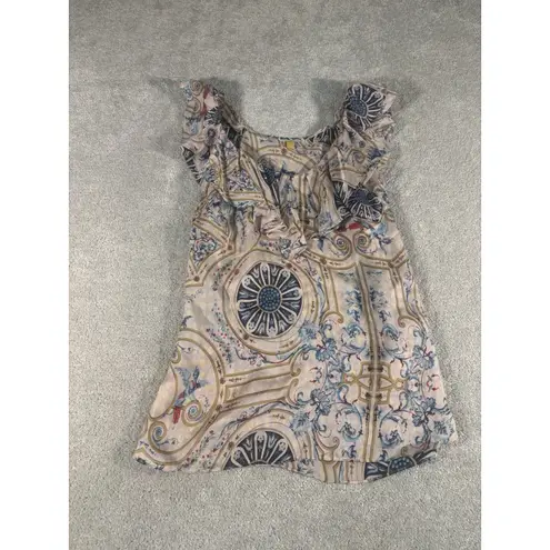 leifsdottir top silk sleeveless printed size 2 Sheer