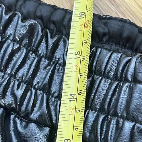 Maeve Faux Patent Leather Wide Leg Pant Large Black NEW Streetwear Anthropologie