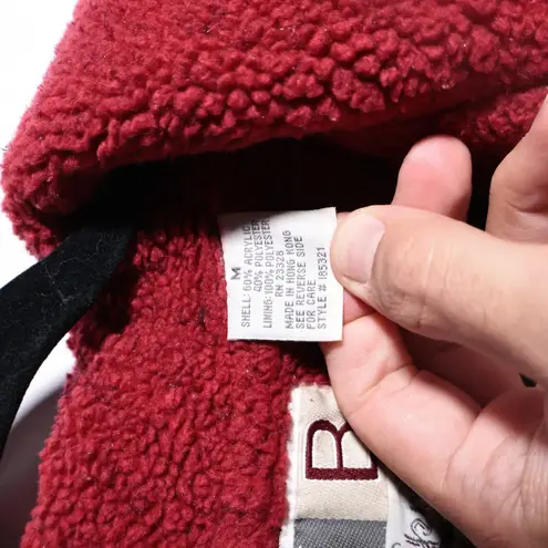 VTG KB Kristen Blake Womens Red Sherpa Fleece Button Front Teddy Jacket M 90s Size M