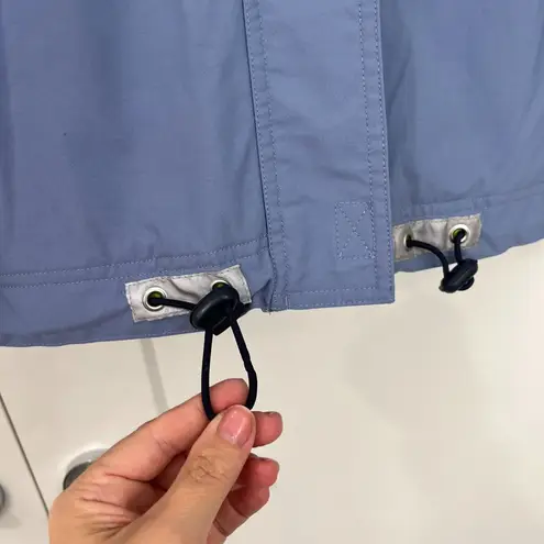 Hanna Andersson XS Blue, Lime Green Unisex Windbreaker Hooded Rain Jacket Blue