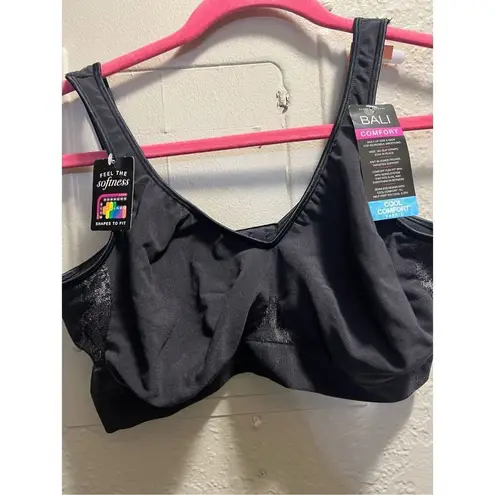Bali Black Cool Comfort Fabric Bra Woman’s Size 3XL NEW