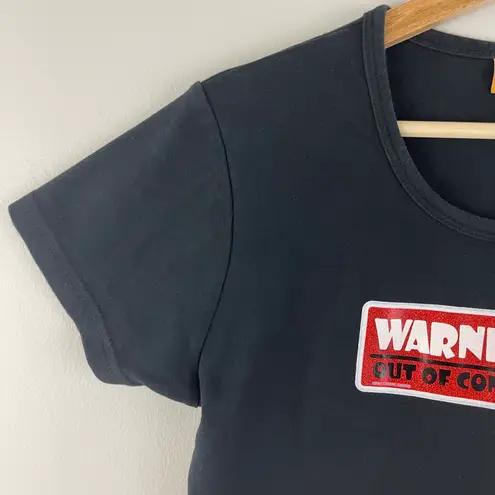 Cosmic Debris Oopsy Daisy Vintage Y2K 2000’s Black Warning! Out Of Control Tee