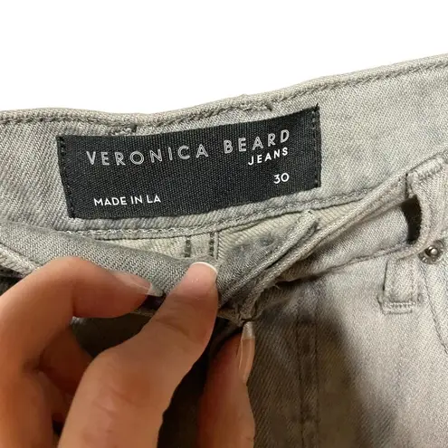 Veronica Beard Blake High Waist Straight Leg Jeans Winter Grey Size 30