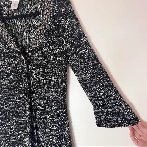 Vertigo Paris Knit Black Grey Cardigan Sweater
