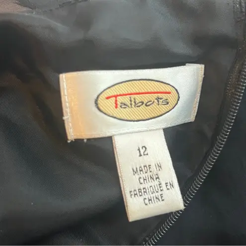 Talbots Elegant Black Dress with Floral Design