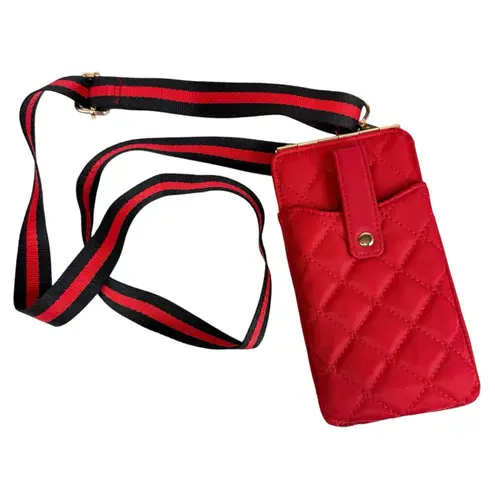 Sol and Selene Duality Quilted Cell Phone Crossbody Wallet Bag Red
