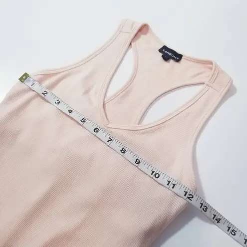 Carbon 38 Ribbed Knit Midi Dress Racer Back Sleeveless