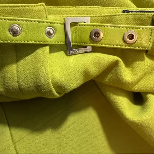 Versace Vintage Gianni  Chartreuse Wool Trousers w/ Medusa Buttons & Leather Belt - Image 16