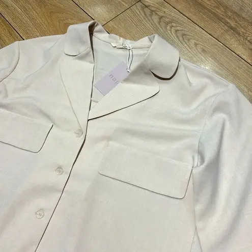 NAP Loungewear Relaxed Pockets Bowling Shirt in Birch