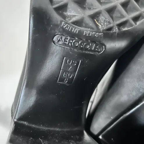 Aerosole Endearing black leather Lace up Chucky heel shoes women's size 7