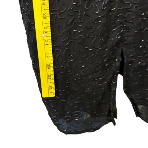 Vintage Beaded Dress Black Silk Party Cocktail Dress Open Back M Size M