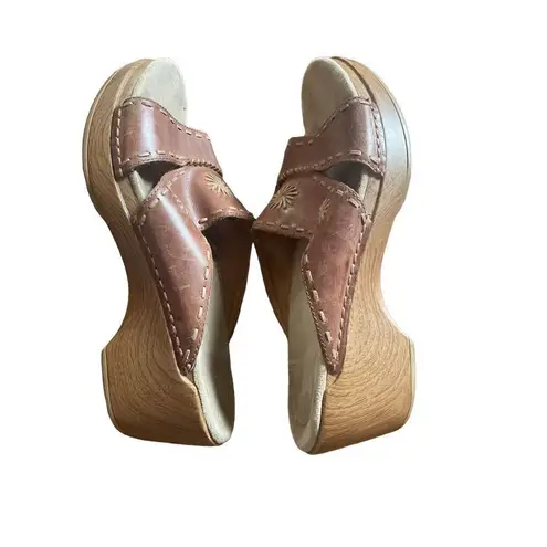 Dansko Sunny Slide Slip On Wedge Leather Sandal size 40