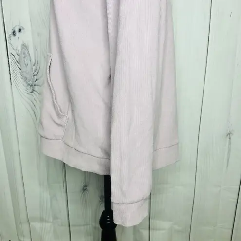 Marc New York Womens Ribbed Quarter Zip Pullover Sz L Pockets Pale Purple