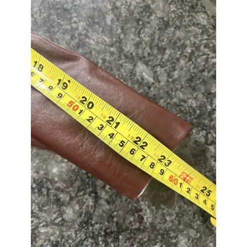 Etienne Aigner Vintage Women 16 Large Dark Red Leather Blazer Jacket Trench Coat