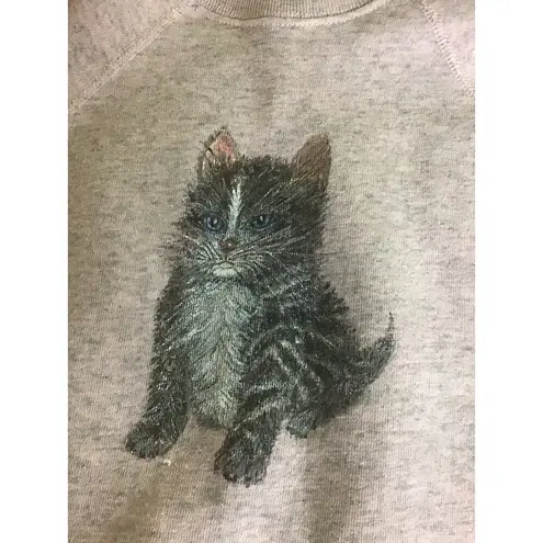 Vintage Pannill Women Kitten Print Sweatshirt Sz XL Pink/Gray EUC CottageCore Pink