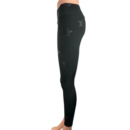Terez Women's Black Star Pattern Mid Rise Athletic Fitness Sport Leggings Size S