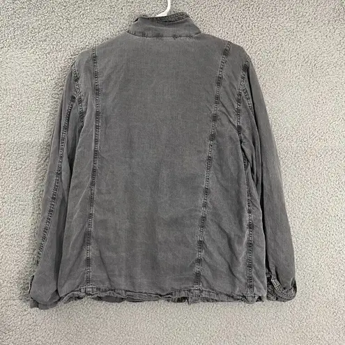 Treasure & Bond Treasure & Bond Utility Jacket Women M Gray Casual Full Zip